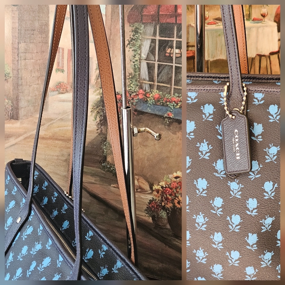 Coach Badlands Floral City Zip Tote With COA - Picture 2 of 8